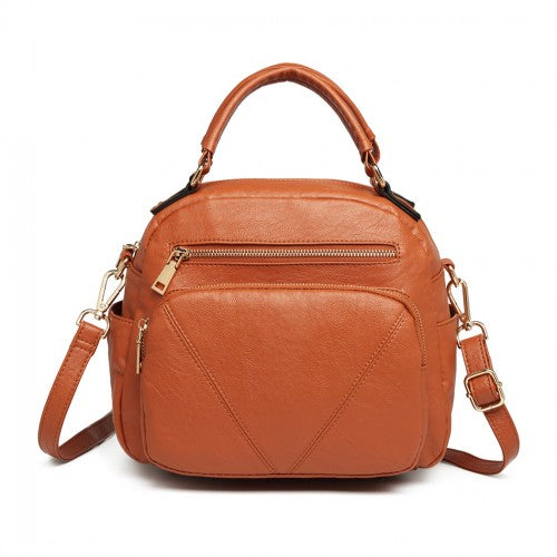 Miss Lulu Bowler Style Shoulder Bag - Brown