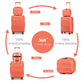 Kono Abs 4 Wheel Suitcase Set With Vanity Case - Coral