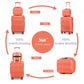 Kono Abs Sculpted Horizontal Design 4 Pcs Suitcase Set With Vanity Case - Coral