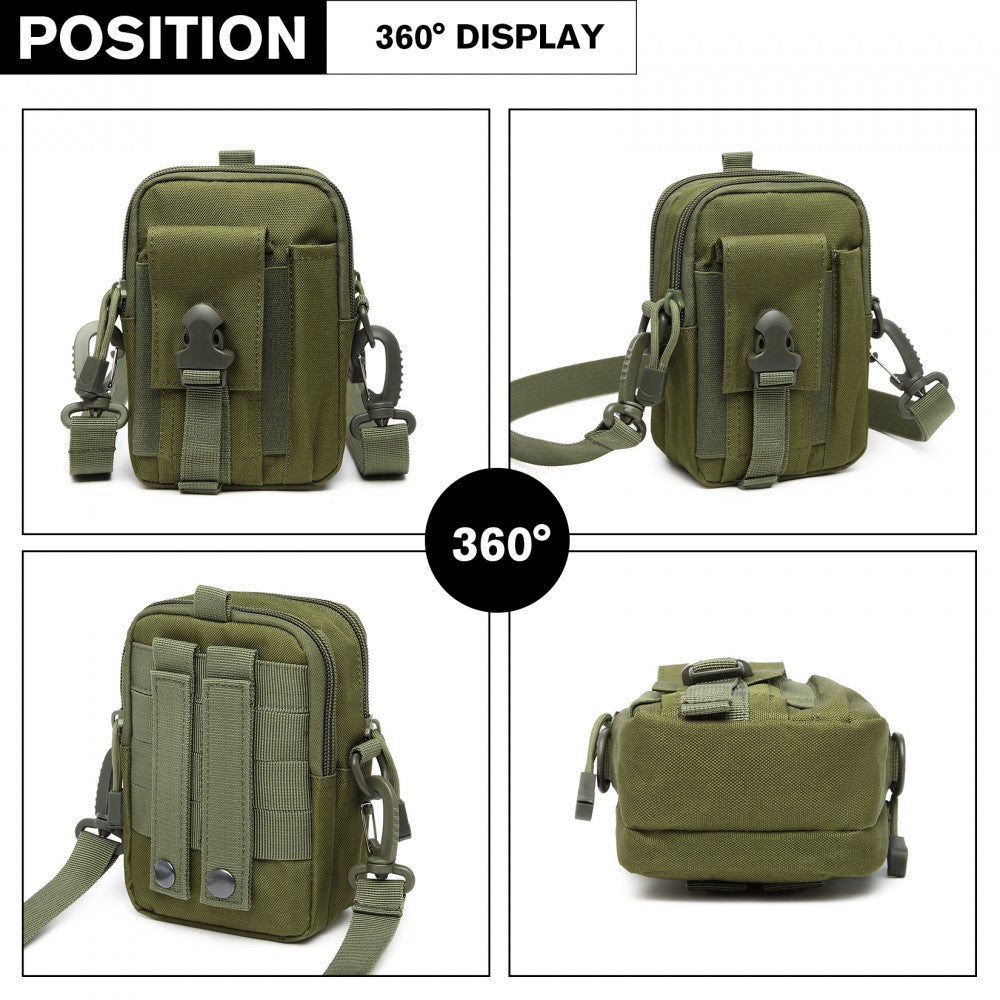 Kono Casual Small Canvas Cross Body Bag - Green