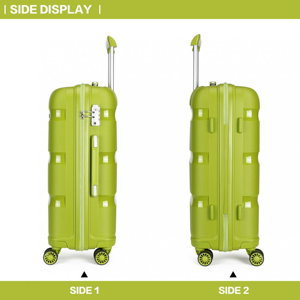 Kono 24 Inch Bright Hard Shell Pp Suitcase - Classic Collection - Green
