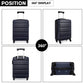 Kono Horizontal Design Abs Hard Shell Luggage 20 Inch Suitcase - Navy