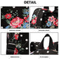 Miss Lulu Large Backpack Flower Polka Dot  - Black