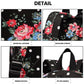 Miss Lulu Large Backpack Flower Polka Dot  - Black