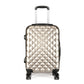Kono Multifaceted Diamond Pattern Hard Shell 20 Inch Suitcase - Gold