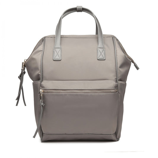 Miss Lulu Portable Waterproof Nylon Backpack School Bag Grey