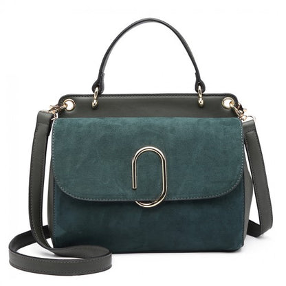 Miss Lulu Stylish Ladies Leather Handbag Shoulder Bag - Green