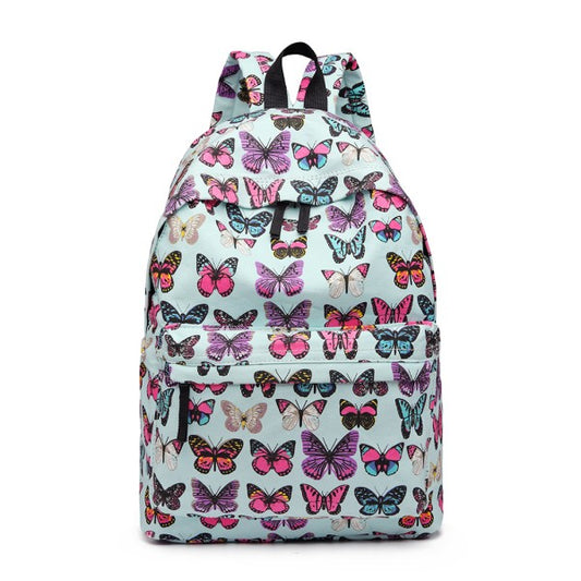 Miss Lulu Large Backpack Butterfly Blue