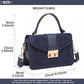 Miss Lulu Matte Leather Midi Handbag - Navy