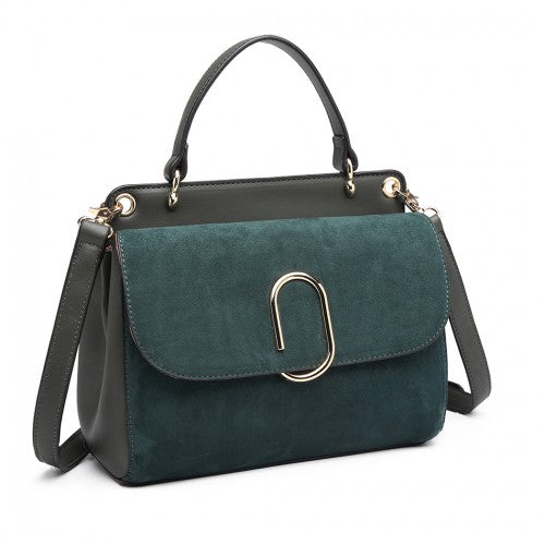 Miss Lulu Stylish Ladies Leather Handbag Shoulder Bag - Green