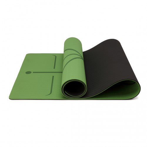 Kono TPE Non-Slip Classic Yoga Mat - Black & Green