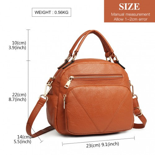 Miss Lulu Bowler Style Shoulder Bag - Brown