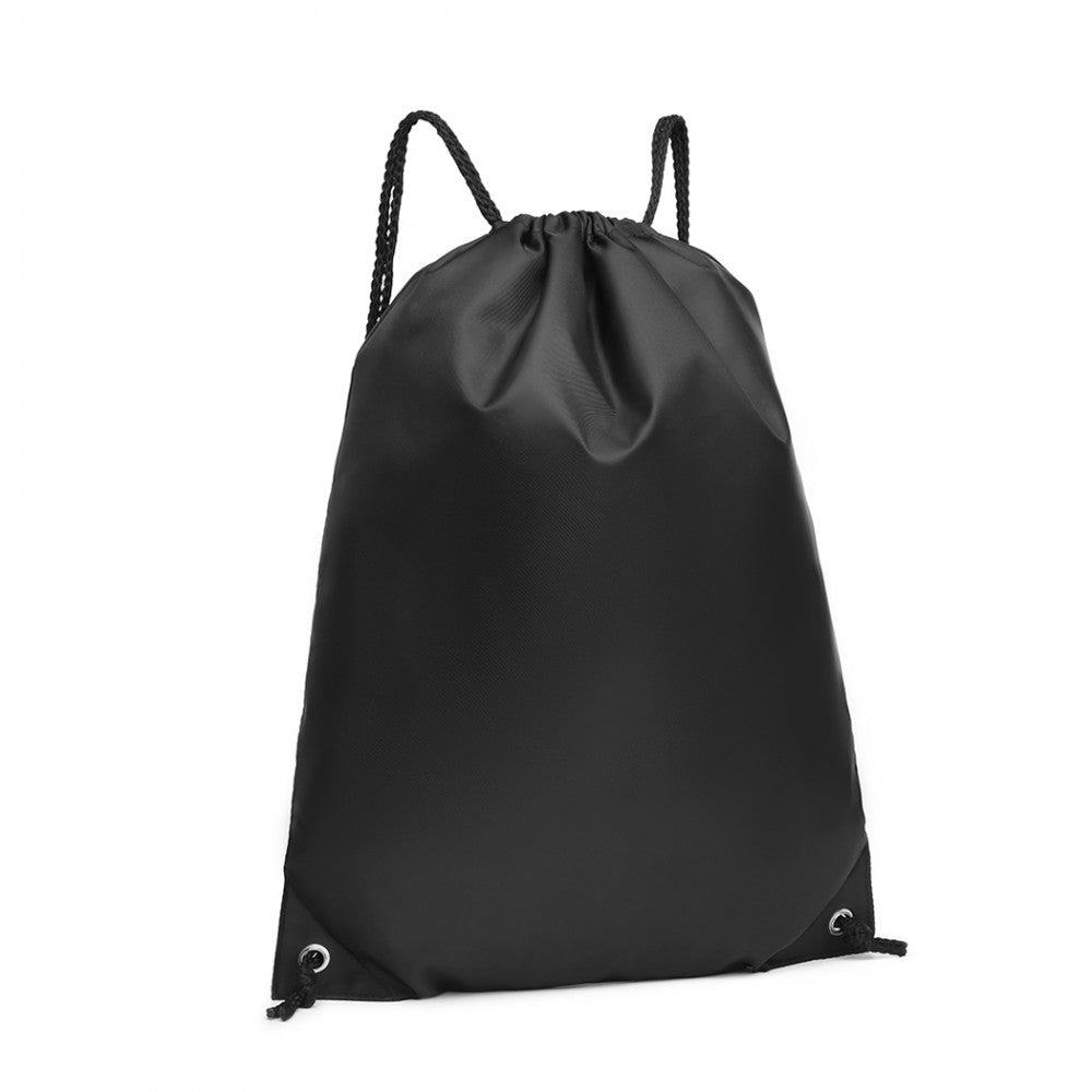Kono Polyester Drawstring Backpack - Black