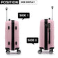 Kono Abs Sculpted Horizontal Design 20 Inch Cabin Luggage - Pink