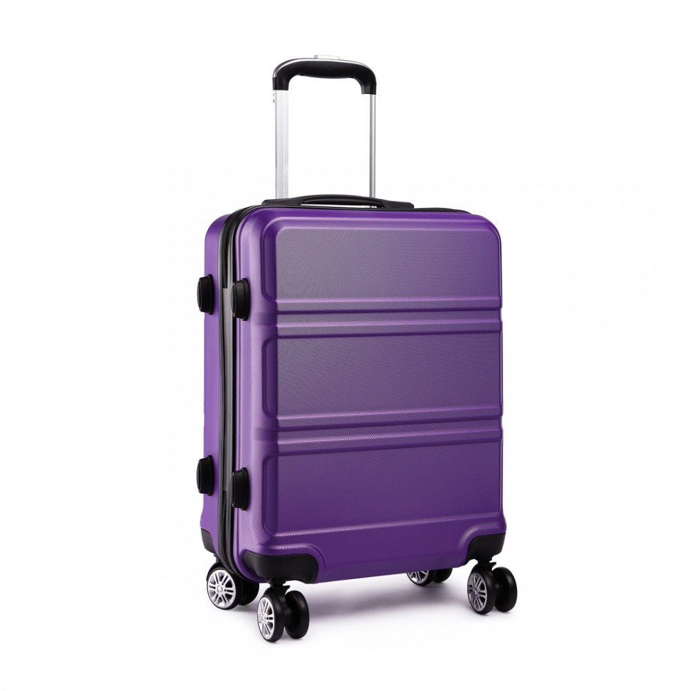 Kono Abs Sculpted Horizontal Design 24 Inch Suitcase - Purple