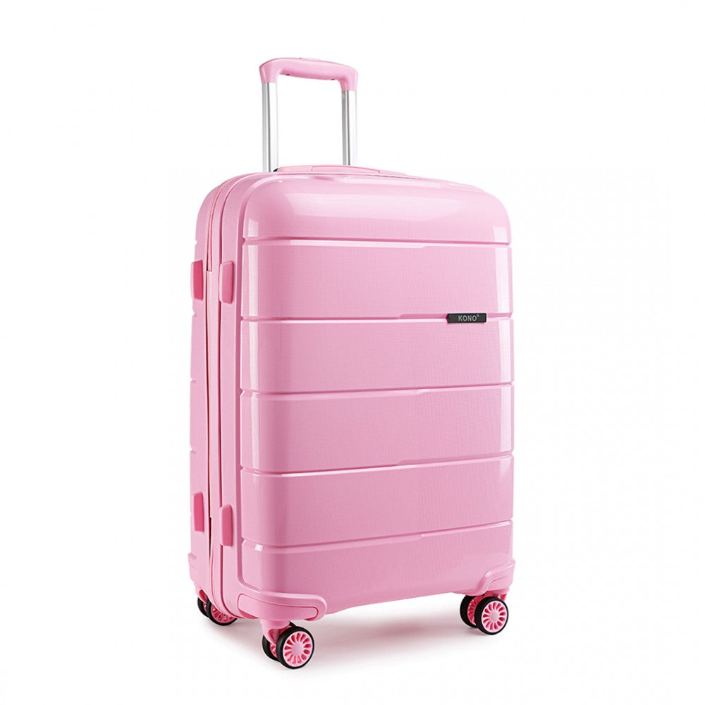 Kono 24 Inch Hard Shell PP Suitcase - Pink