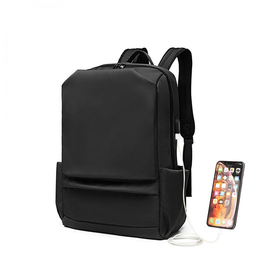 Kono Water Resistant Travel Backpack With USB Charging Port - Balck