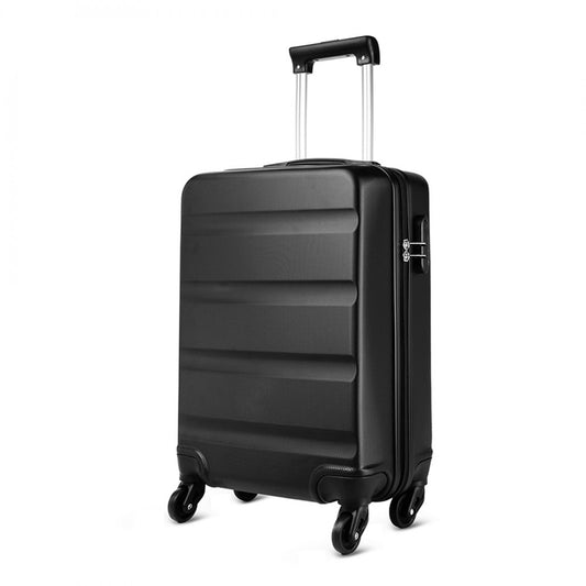 Kono Horizontal Design Abs Hard Shell Luggage 20 Inch Suitcase - Black