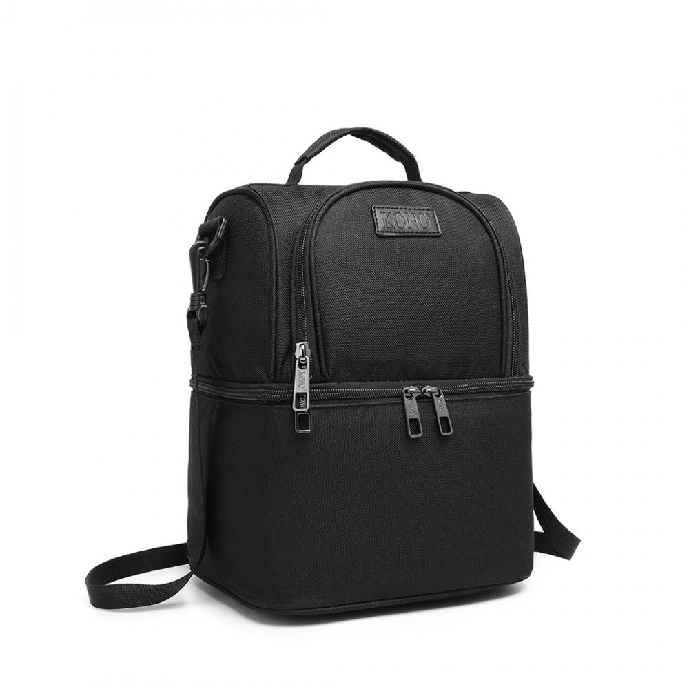 Kono Insulated Cool Bag Family Lunch Box Backpack - Black