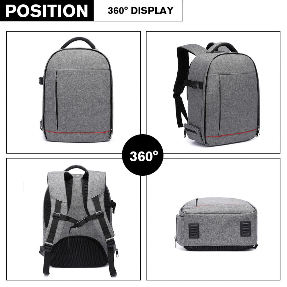 Kono Water Resistant Shockproof DSLR Camera Backpack - Grey