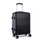 Kono Abs Sculpted Horizontal Design 3 Piece Suitcase Set - Black