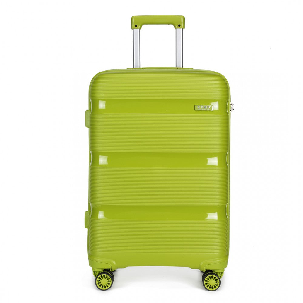 Kono 28 Inch Bright Hard Shell Pp Suitcase - Classic Collection - Green