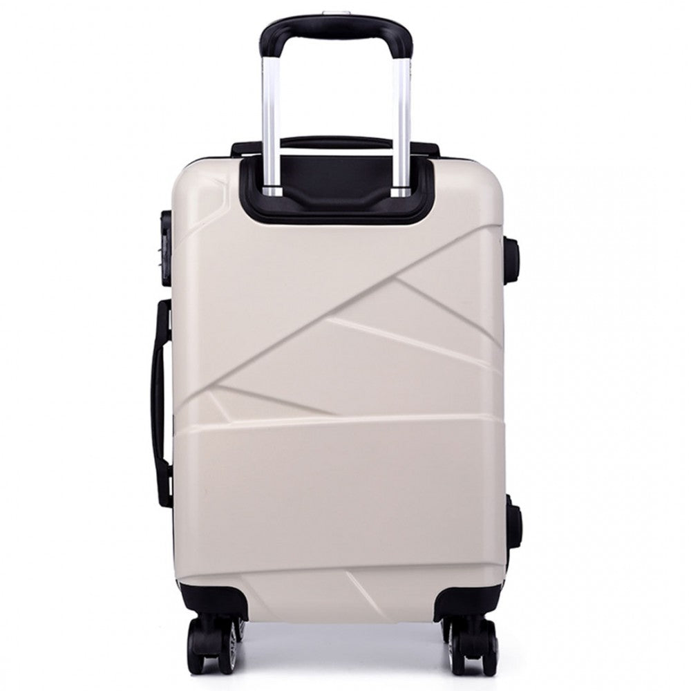 Kono 24 Inch Bandage Effect Hard Shell Suitcase - Beige