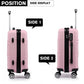 Kono Abs Sculpted Horizontal Design 24 Inch Suitcase - Pink