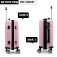 Kono Abs Sculpted Horizontal Design 20 Inch Cabin Luggage - Pink