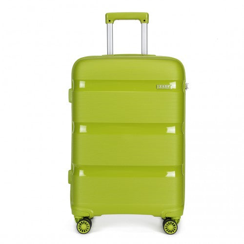 Kono 24 Inch Bright Hard Shell Pp Suitcase - Classic Collection - Green