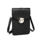 Miss Lulu Multi Use Purse Clutch Mini Shoulder Bag - Black