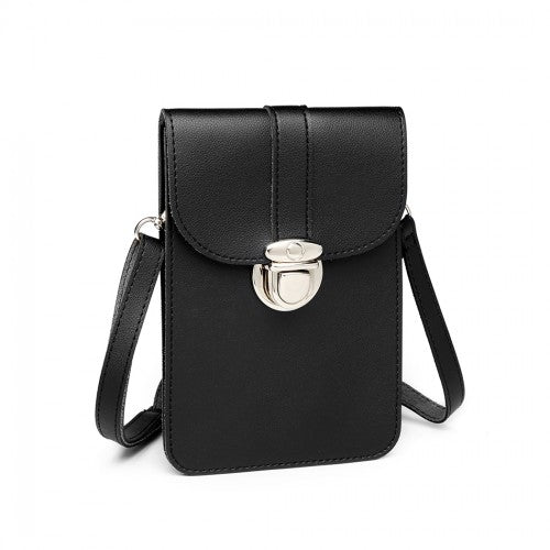 Miss Lulu Multi Use Purse Clutch Mini Shoulder Bag - Black
