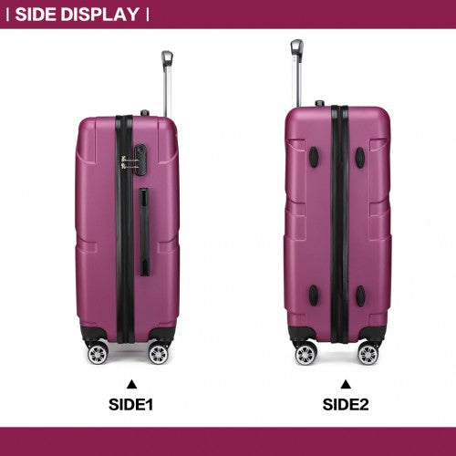 Kono 24 Inch Bandage Effect Hard Shell Suitcase - Purple