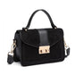 Miss Lulu Matte Leather Midi Handbag - Black
