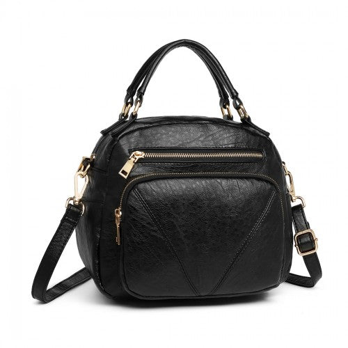 Miss Lulu Bowler Style Shoulder Bag - Black