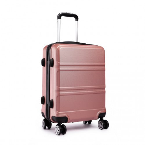 Kono Abs Sculpted Horizontal Design 20 Inch Cabin Luggage - Nude