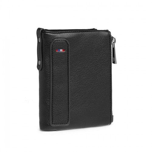 Miss Lulu Leather Look Wallet - Black