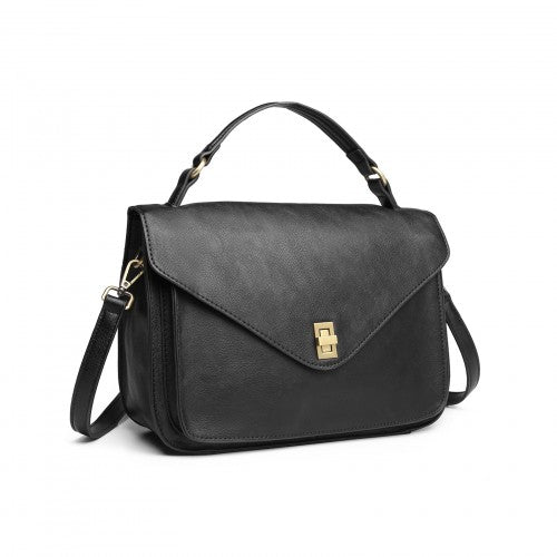 Miss Lulu Functional Satchel Handbag - Black