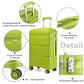 Kono Bright Hard Shell PP Suitcase 3 Pieces Set - Classic Collection - Green