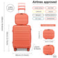 Kono Abs 4 Wheel Suitcase Set With Vanity Case - Coral