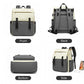 Kono Multi Compartment Baby Changing Backpack With USB Connectivity - Grey