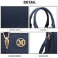 Miss Lulu Leather Look Weave Effect Shoulder Bag - Blue