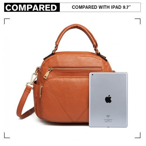Miss Lulu Bowler Style Shoulder Bag - Brown