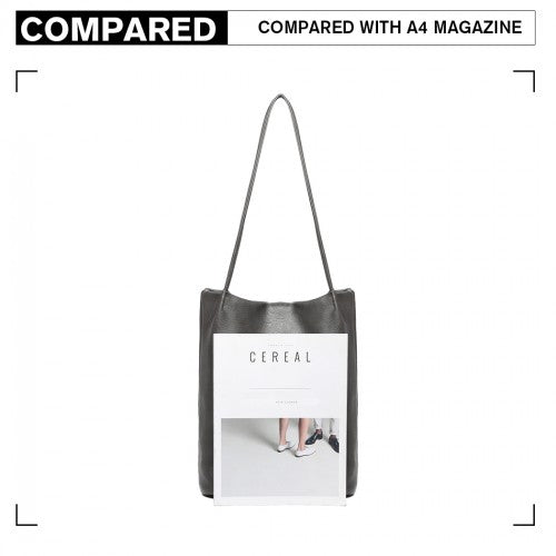 Miss Lulu Large Bucket Shoulder Bag - Dark Grey