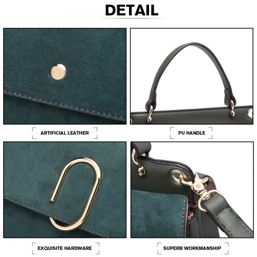 Miss Lulu Stylish Ladies Leather Handbag Shoulder Bag - Green