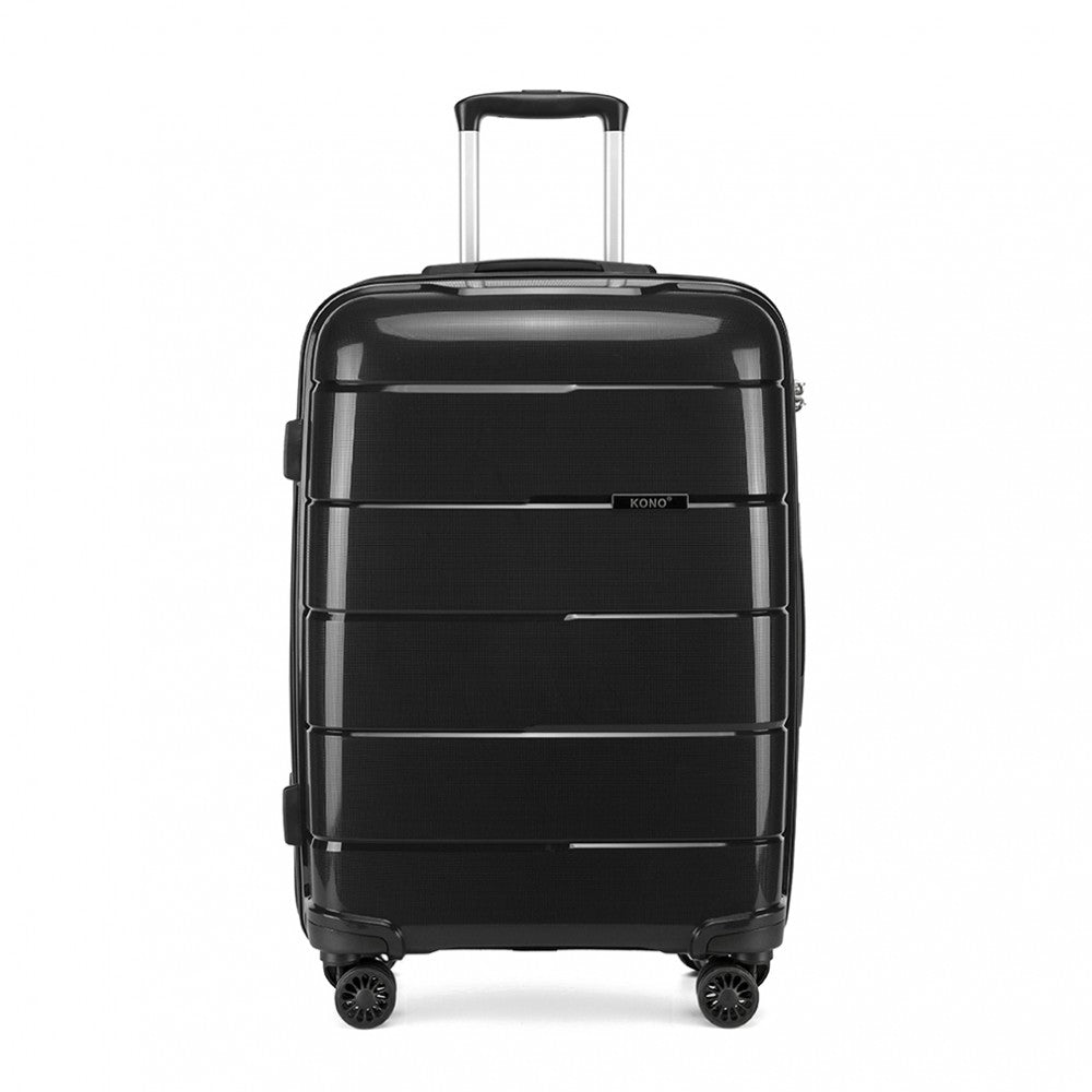 Kono 24 Inch Hard Shell PP Suitcase - Black