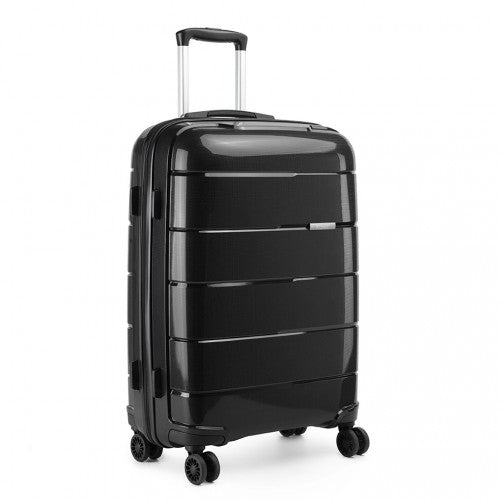 Kono 20 Inch Cabin Size Hard Shell PP Suitcase - Black