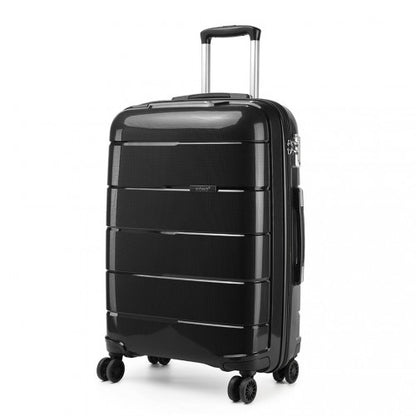 Kono 20 Inch Cabin Size Hard Shell PP Suitcase - Black