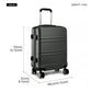 Kono Abs Sculpted Horizontal Design 20 Inch Cabin Luggage - Grey
