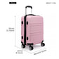 Kono Abs Sculpted Horizontal Design 20 Inch Cabin Luggage - Pink